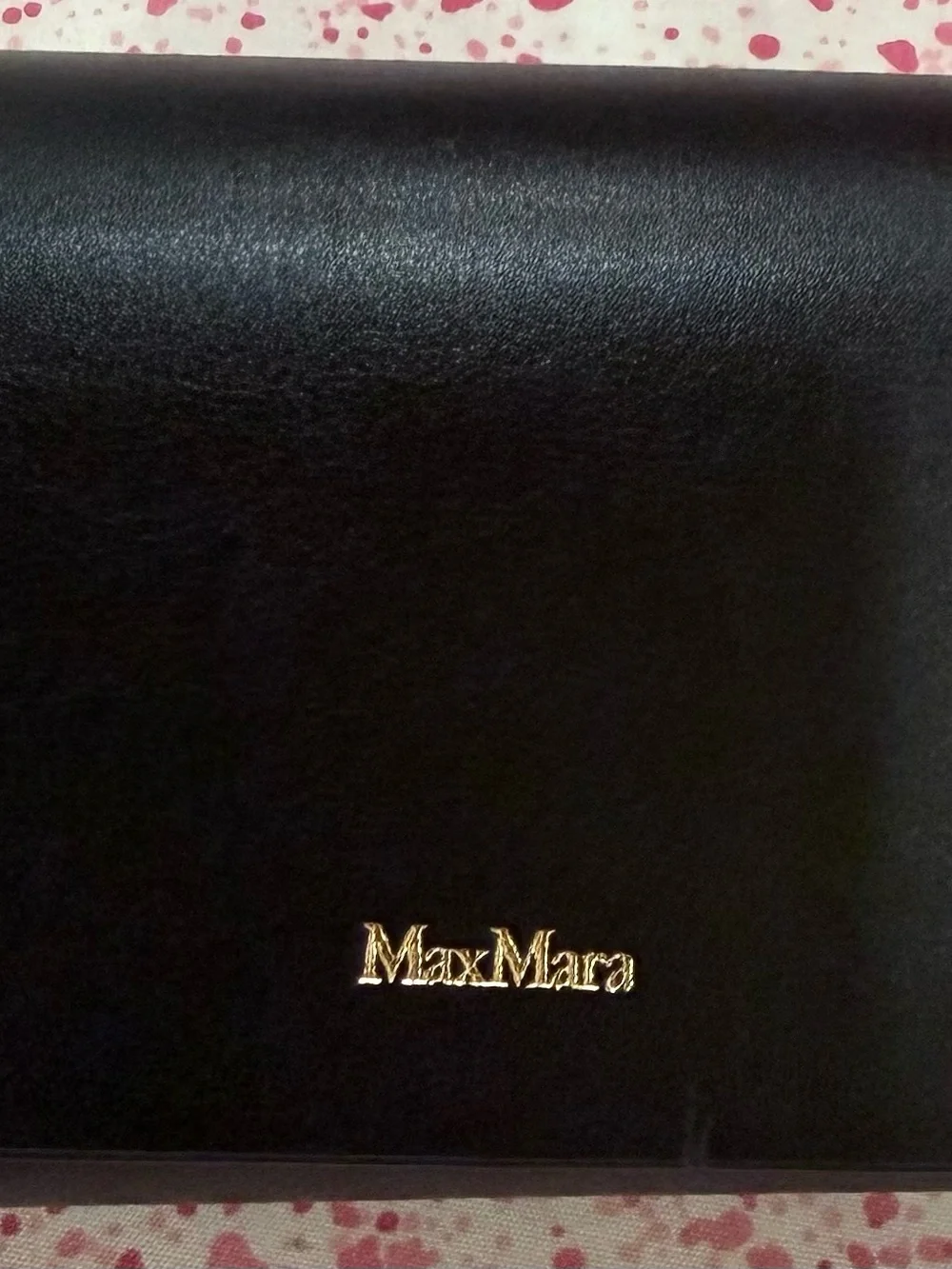 MaxMara Black Sunglasses Case with Gold Logo